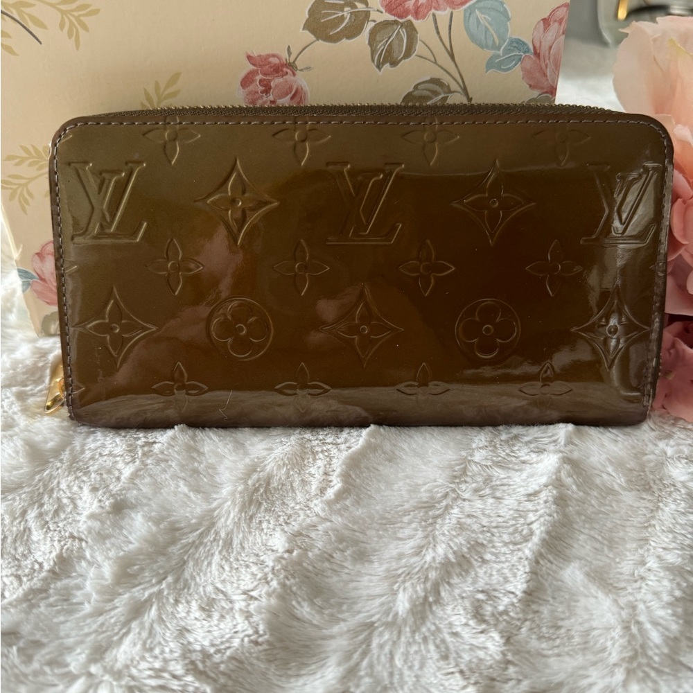Louis Vuitton Vernis Bronze Long Zippy Wallet Authentic Zip Around Made In Spain - Picture 4 of 16